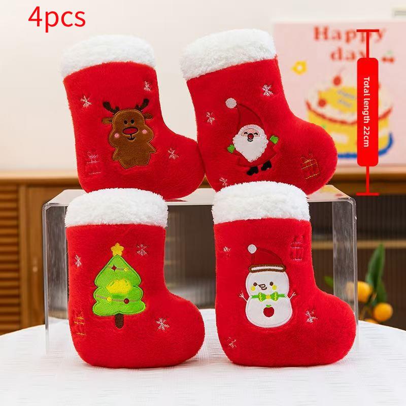 Santa Deer Claus Snowman Christmas Tree Red House Gloves Plush Dolls Toy