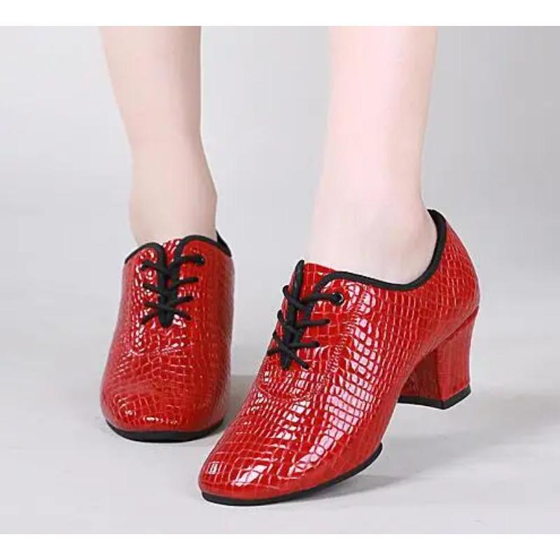 XIHAHA Women Jazz Dance Shoes Latin Salsa Ballroom Stone Pattern Genuine Leather Woman's Practice Dancing Shoes Ladies Sneakers