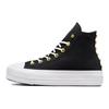 Converse Chuck Taylor All Star Plateforme à Plateforme Étoilée 'Noir Blanc Or' Femme A05453C