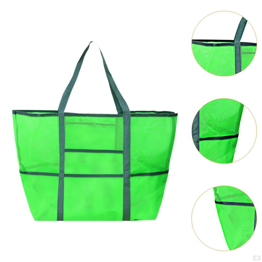 Beach Tote Foldable Mesh Bag for Women Men Vacation Essentials Travel