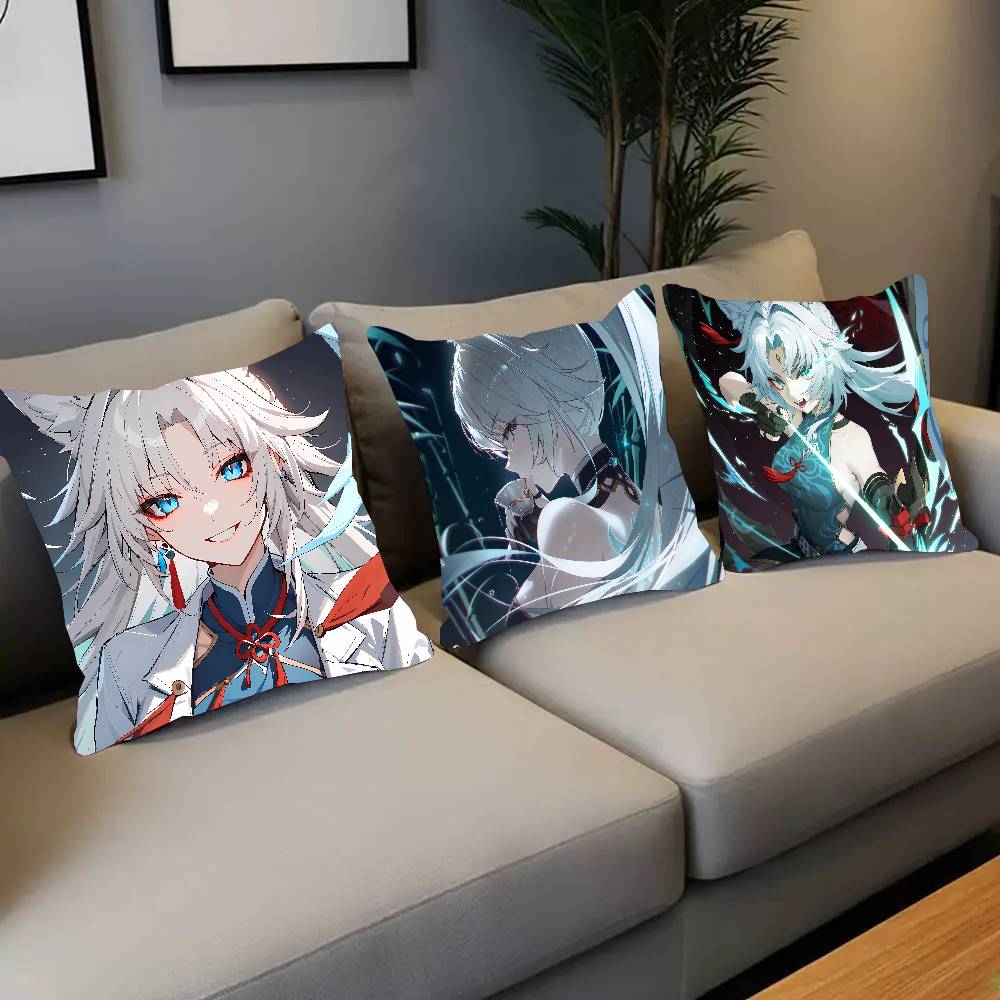 Feixiao Anime Game Honkai Star Rail Pillow Case Fashion Square Pillowcase Bedroom Sofa Room Ins Decoration Leisure
