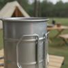 Camp Mug with Handle Sturdy Stainless Steel Camping Cup Camping Cup Lightweight Drinkware Portable for Outdoor
