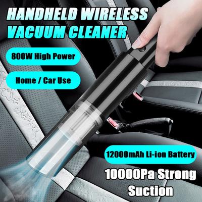 10000Pa 12000mAh 800W Handheld Wireless Car Vacuum Cleaner Powerful Cyclone Suction Rechargeable Wet Dry Car Home