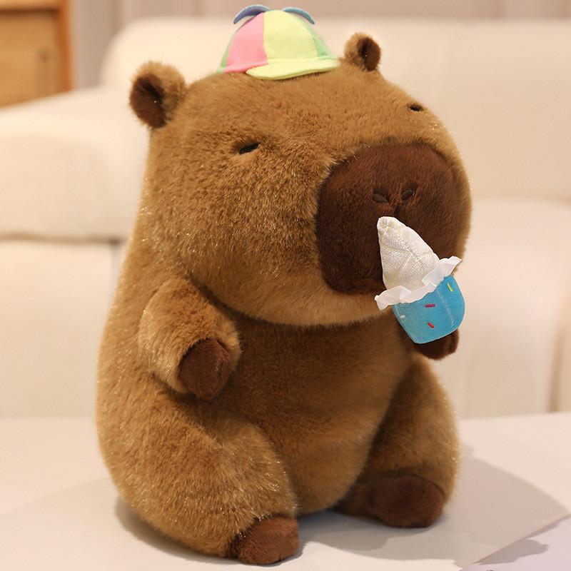 Plush Toy Capybara Ice Cream Smoothie Toy Childrens Animal Doll Cartoon