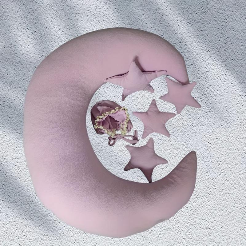 Newborn Moon Photography Prop Pillow Baby Full Moon Moon Hug Pillow Set Washable Organic Cradle Aid for Infant Portrait Sessions