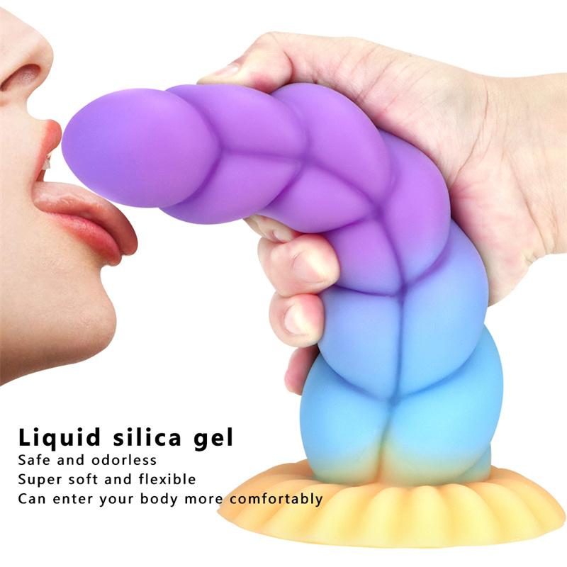 Intestines Anal Plugs Mixed Colored Silicone Dildo Penis Simulation Big Penis Alternative Sex Adult Products