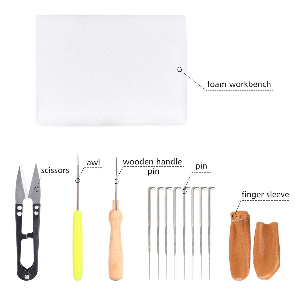 Needle Felting Kit, Plastic+Wood+Metal+Clofoil Tools S Needle Needles with 8 Needles for Many Materials, Such As Wool, Nonwoven Fabric and Thread