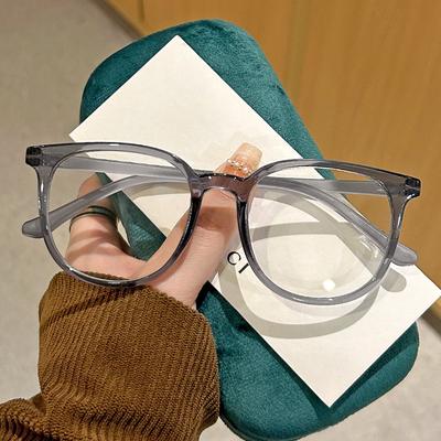 New Type of Female Student Mirror Frame Large Frame Plane Design Eyeglass Fashion Anti Blue Light Prescription Glasses