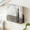 Multi-function Remote Control Storage Box Wall-mounted Punch-free Home Mobile Storage Shelf Transparent Acrylic Shelfs Cup Holders 5