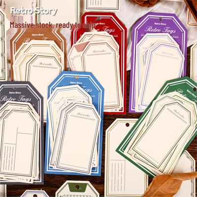 RetroStory Handwritten Memo Paper - 32-Sheet Creative Tag Series for Retro Decorations