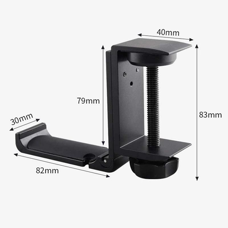 

Foldable Headset Stand Holder Aluminum Alloy Gaming Headset Stand Under Desk Headphone Holder for Universal Headphones Hook чёрный