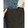 Grey soft waxy round neck pullover bottoming sweater knitted sweater women's spring slim and thin inner shoulder top