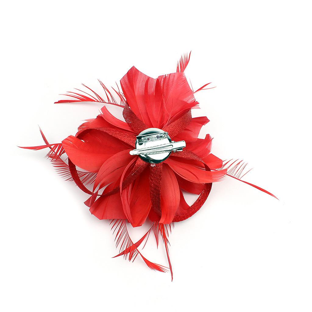 Feather Fascinators Womens Flower Hat for Cocktail Ball Wedding Headband