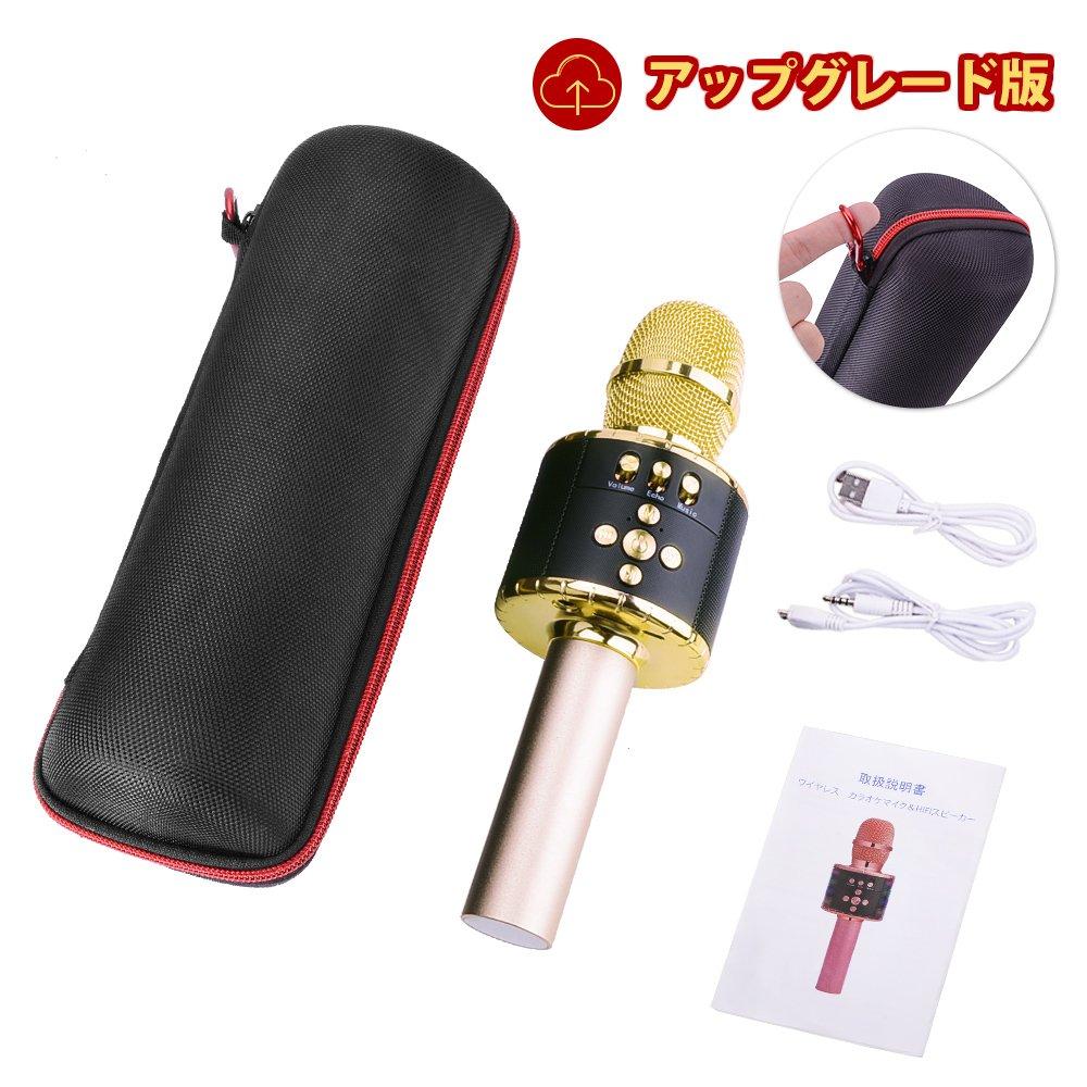 Verkstar Karaoke Microphone, Bluetooth Wireless Microphone with LED Light and Earphone Jack, TF Card Compatible, Compatible with Android, iPhone, and