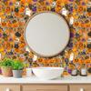 Halloween Sticker Collage Wallpaper 22.83"X118" Waterproof Wallpaper for Living Room/Bedroom/Bathroom PVC Wall Sticker