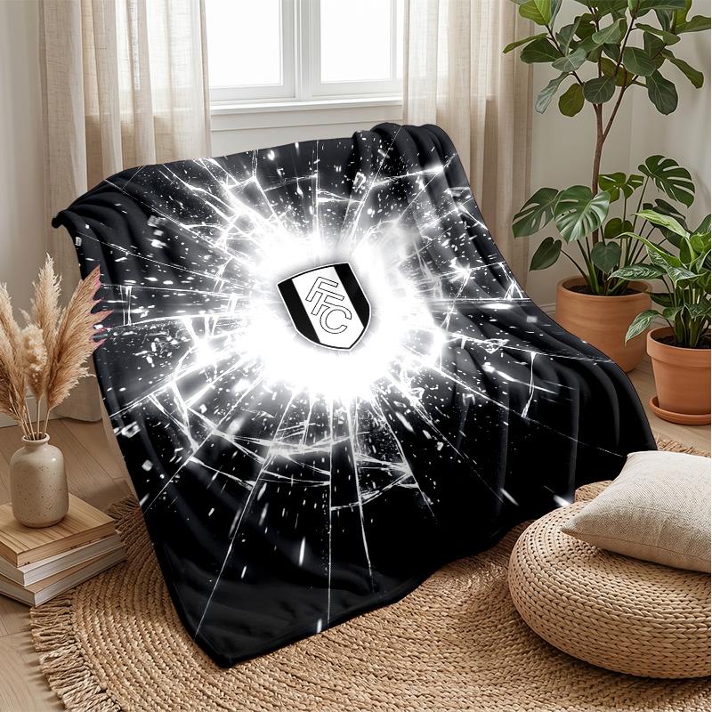 Fulham Football Print Flannel Blanket, Soft Warm Lightweight Throw Blanket for Sofa Bed Camping
