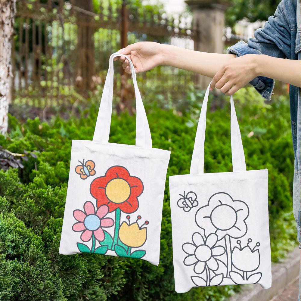 DIY Graffiti Canvas Tote Bag - Kids' Coloring Gift