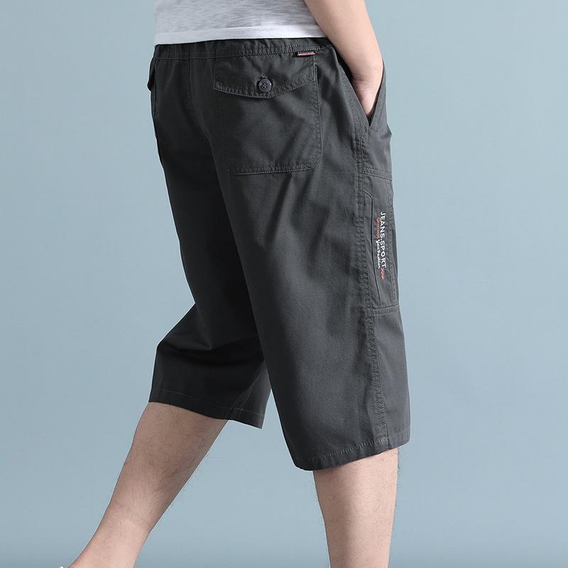 Men's Summer Casual Cotton Straight-Leg Shorts for Middle-Aged & Young, Loose-Fit Sports Outdoor Fashion.