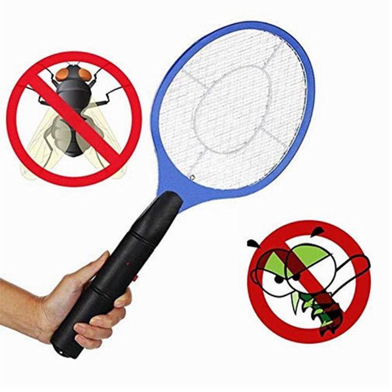Fly Handheld Electric Swatter Zapper Use Insect Racket Bug Mosquito Killers