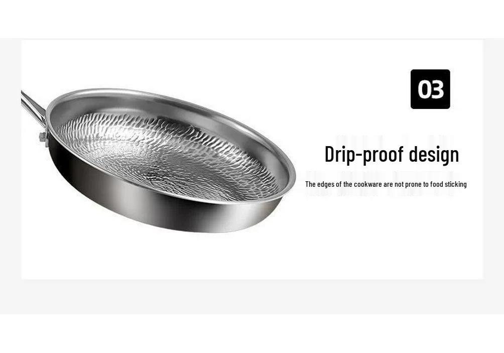 German Titanium Alloy Non-Stick Frying Pan with Fish Scale Hammer Pattern