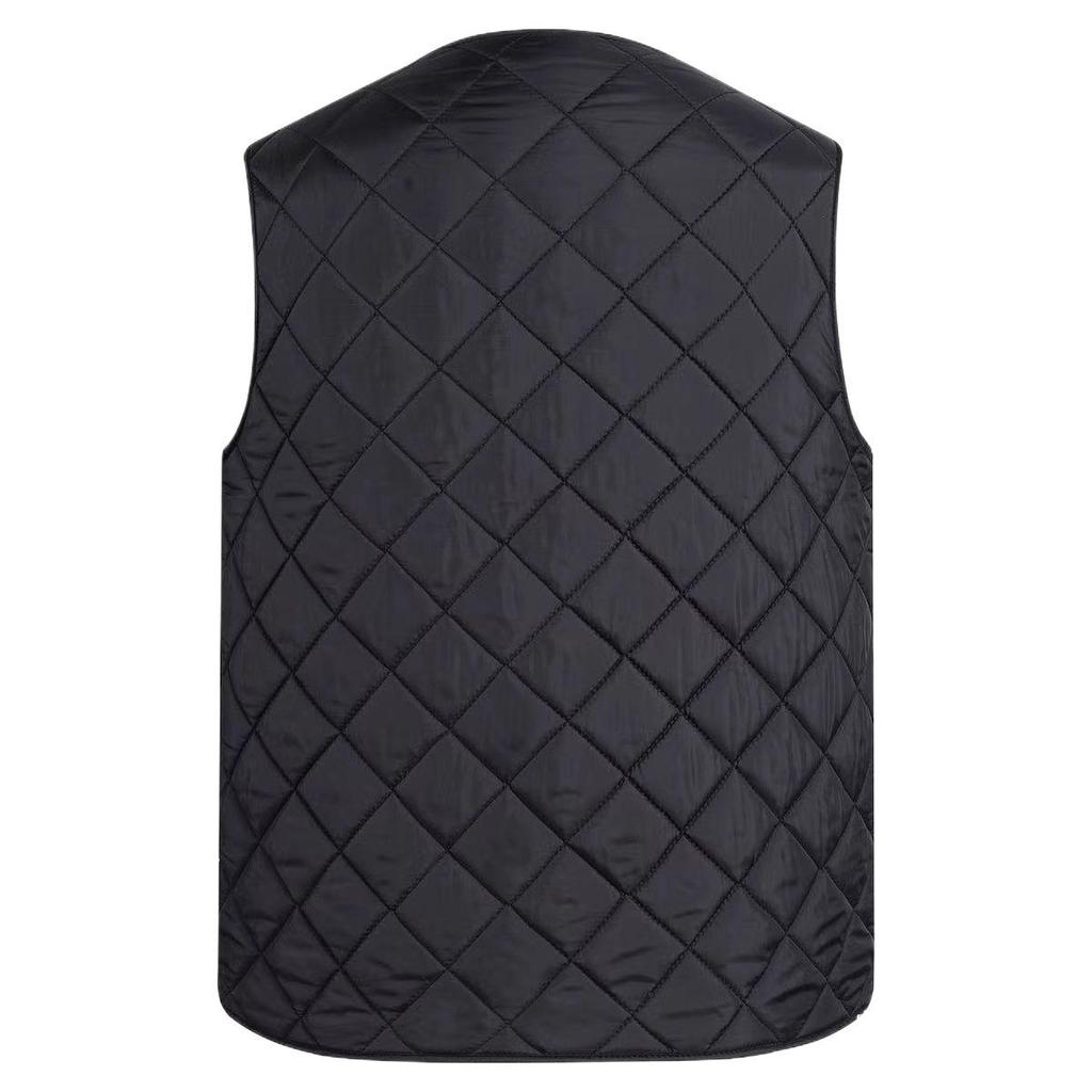 Herrväst i Plusstorlek av Bomull - Höst/Vintervärme med Sammetsfoder, Klassisk Ärmlös Stil för Medelålders Mode.