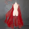 Organza Ancient-style Cloak with Shoulder Strap Dance Costume Party Long Shawl Fairy Dance Wear Chinese Style Flowy Cape
