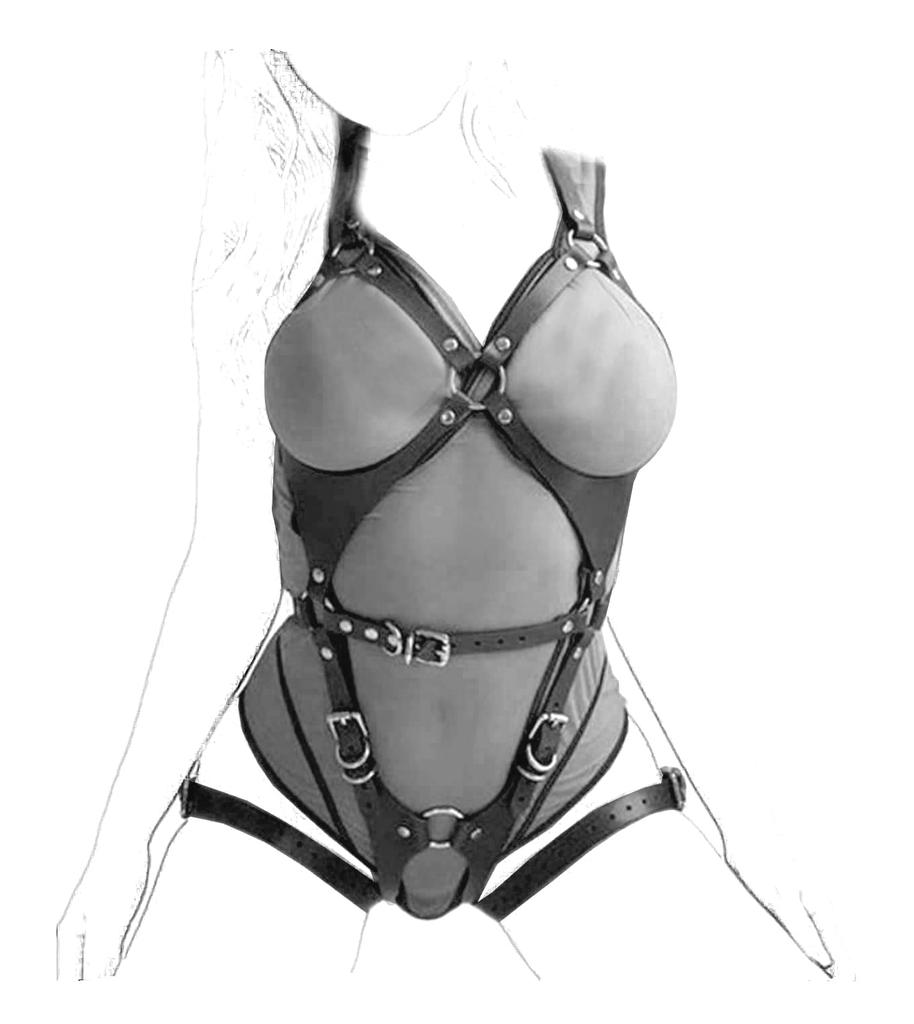 OnundOn Leather Harness Lingerie Bondage Set Belt Body Chest Strap Fetish Erotic Lingerie SM Restraints Sex Toys