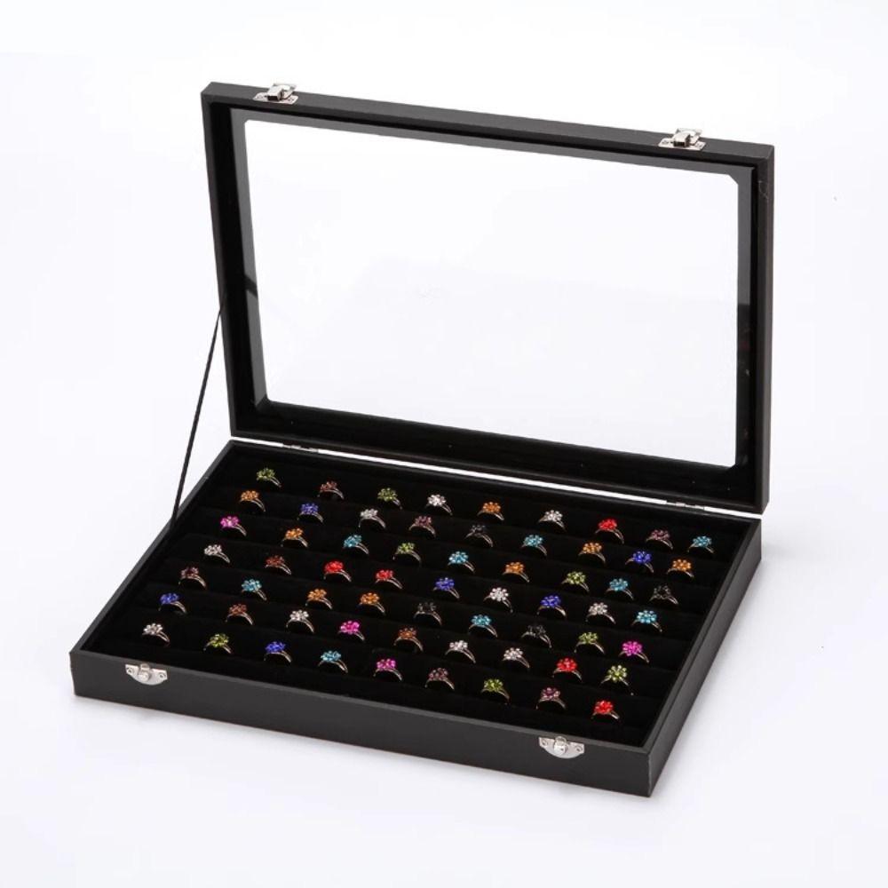 PU Leather Jewelry Storage Tray Wooden Jewelry Organizer Holder Velvet Jewelry Box  Gift