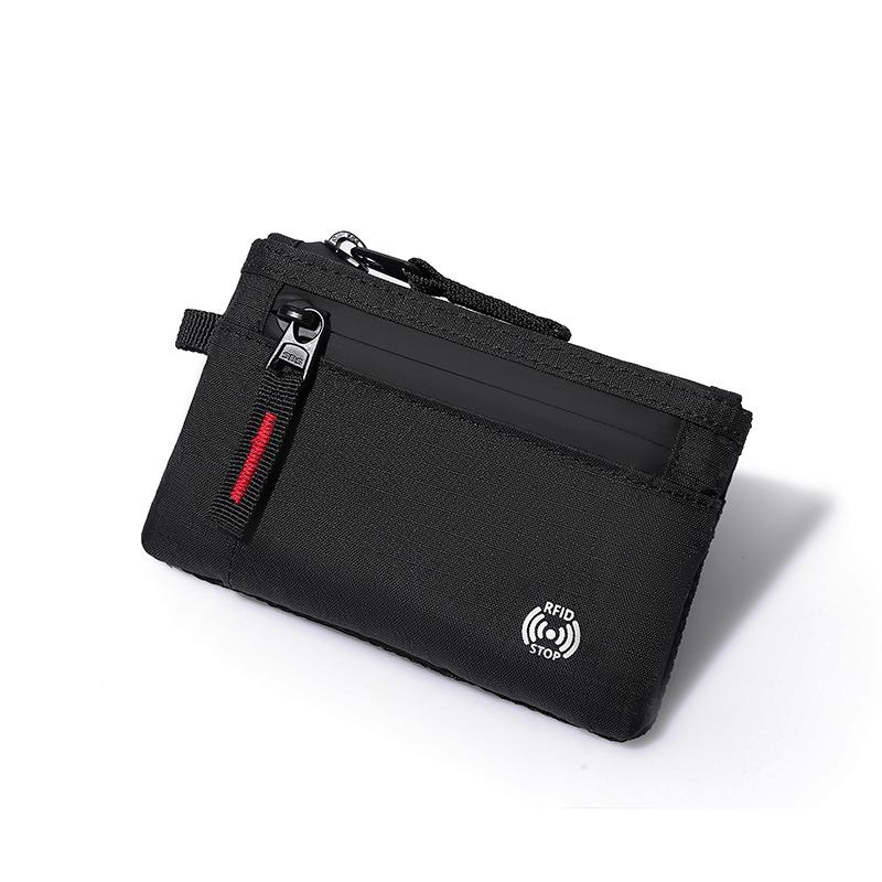 RFID Coin Purse and Anti-theft Card Holder Mini Travel Wallet with Keychain