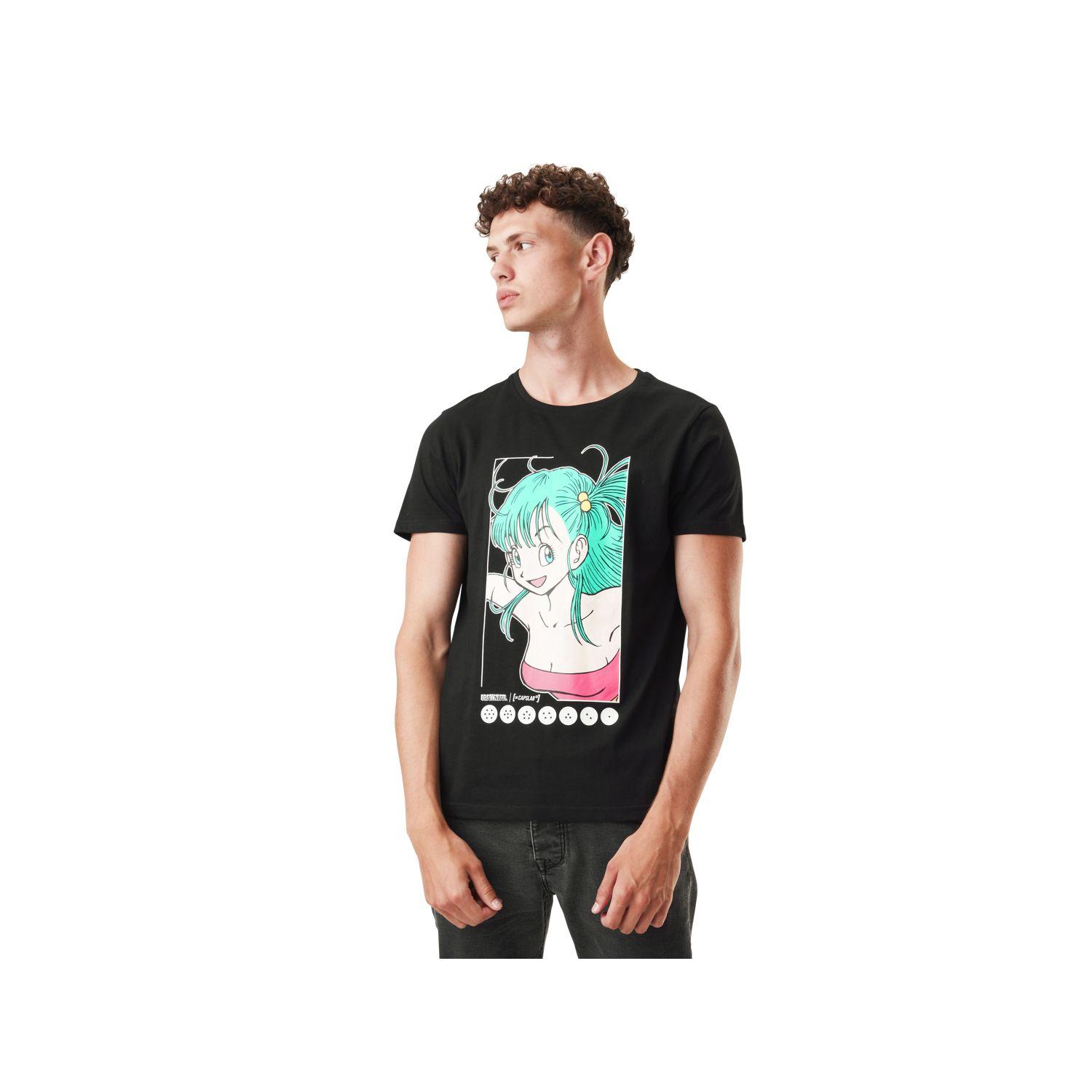 T-shirt homme en coton col rond Dragon Ball Bulma M noir