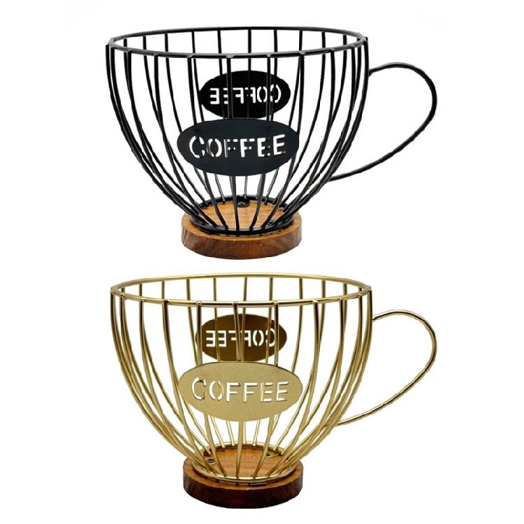 Large Capacity Coffee Pods Organizer Holder for Kitchen Countertop Convenient Fruit Basket Stylish Candy Storage Rack