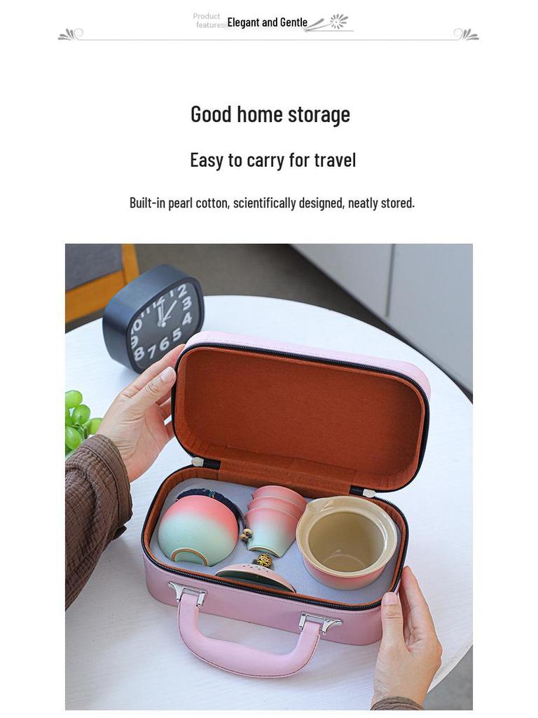 Portable Ceramic Travel Tea Set - Perfect for Outdoor Events, Holidays, and Corporate Gifts.