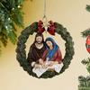 Nativity Christmas Tree Pendant Jesus Christ Hanging Ornaments New Year Acrylic Indoor Nativity Scene Decor for House Ornament