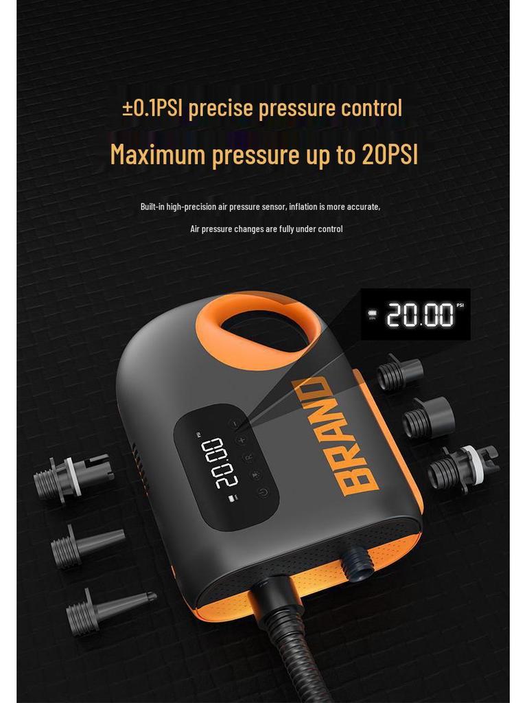 Bärbar elektrisk pump för bil, utomhus, uppblåsbar madrass, SUP, kajak