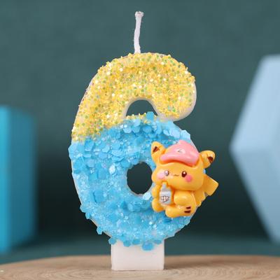 Creative Cartoon Number Birthday Candle Cake Party Decoration Handmade Pikachu Birthday Candle