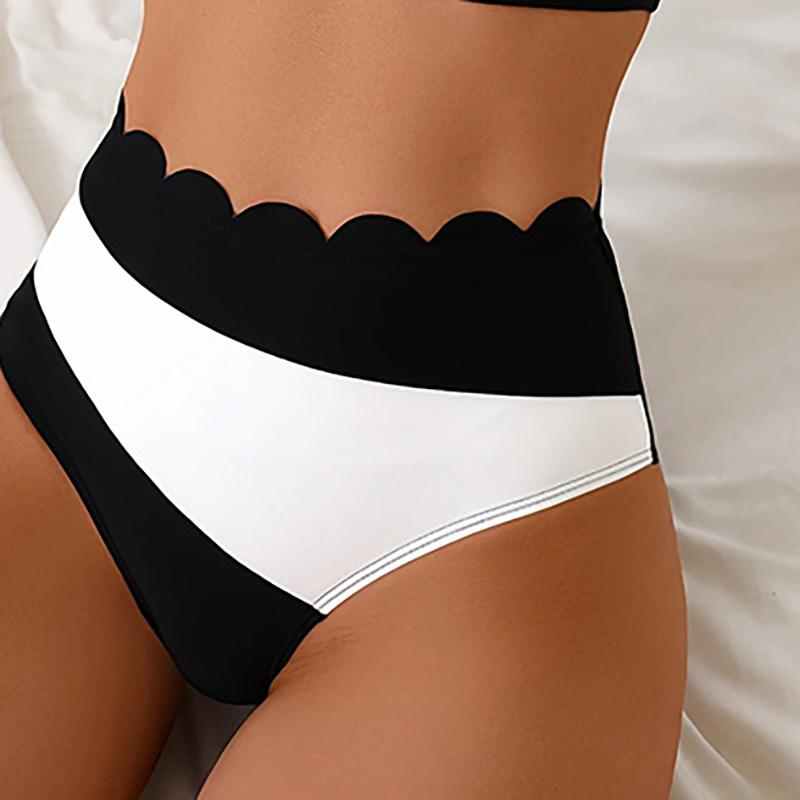 Bikini ar vienu plecu, krāsu bloku, peldkostīmi ar augstu izgriezumu, vienkrāsains peldkostīms sievietēm, divdaļīgs bikini komplekts