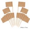 100 Pieces Blank Toothpick Flags Mini Food Labels with Wooden Sticks Cheese Markers Picks for Cupcake Topper Party Decor