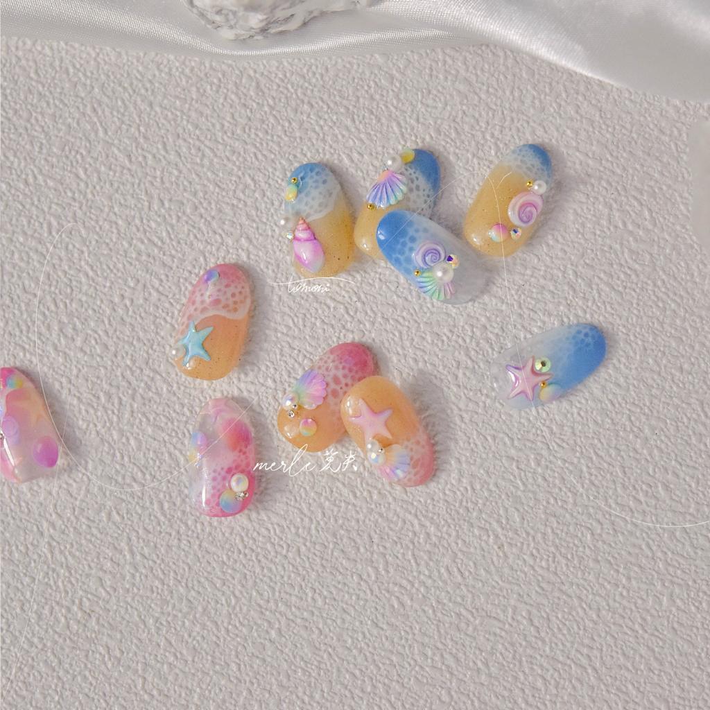 Bright Crystal Colorful Shell Nail Art Sticker DIY Making Creative Decorative Stickers