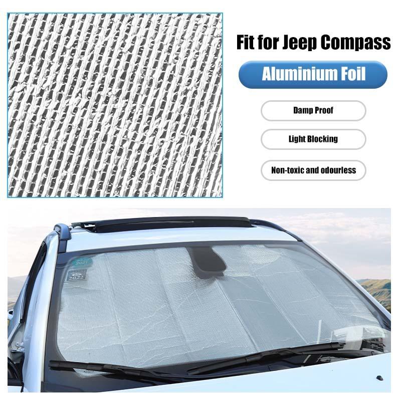 Car Front Windshield Sunshade Window Shade Foldable Sun Visor Cover Fit For Jeep Compass 2017 Up Car Interior Accessories,1 pc