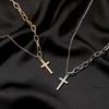 Stainless Steel Cross Gold Silver Necklace For Women Men Exquisite Chain Necklaces Jewelry Birthday Present