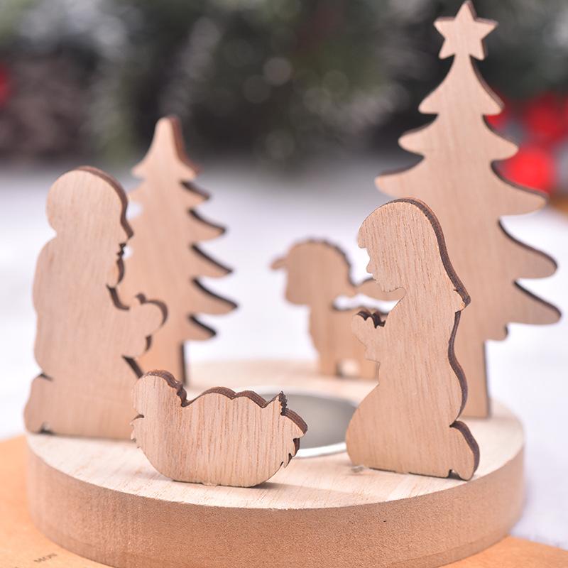 New Christmas Products, Christmas Decorations, Wooden, Candle Holders, Desktop Ornaments, Santa Claus, Holiday Supplies