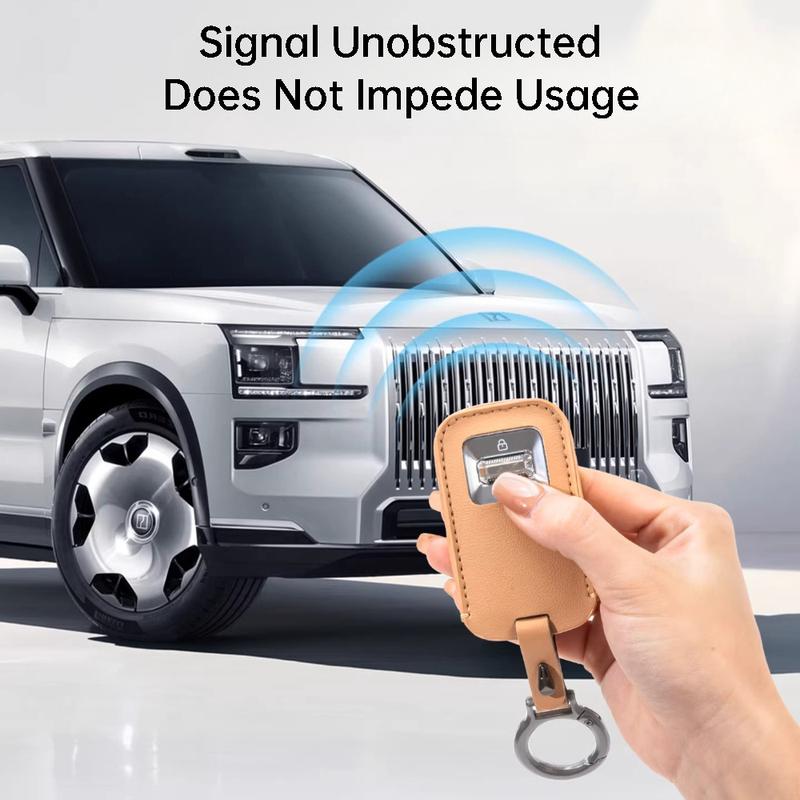 Leather Car Key Case Cover For Zeekr 9X Key Fob Cover Protective Shell Key Buckle Interior Decoration Accessories