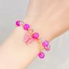 Cute Kids Glass Beaded Bracelet Princess Cartoon Crystal Flower Charm Bangle Handmade Jewelry Gift For Girls Students