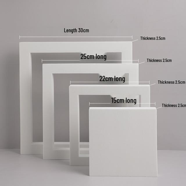 White Foam Geometric Cube Photo Props with Background Board and Small Ornaments