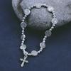 Retro Elastic Bracelet Cross Charm Bracelet Alloy Material for Daily Party