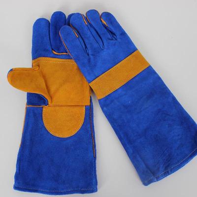 40cm Cowhide Long Welding Gloves with Reinforcement and High Temperature Resistance