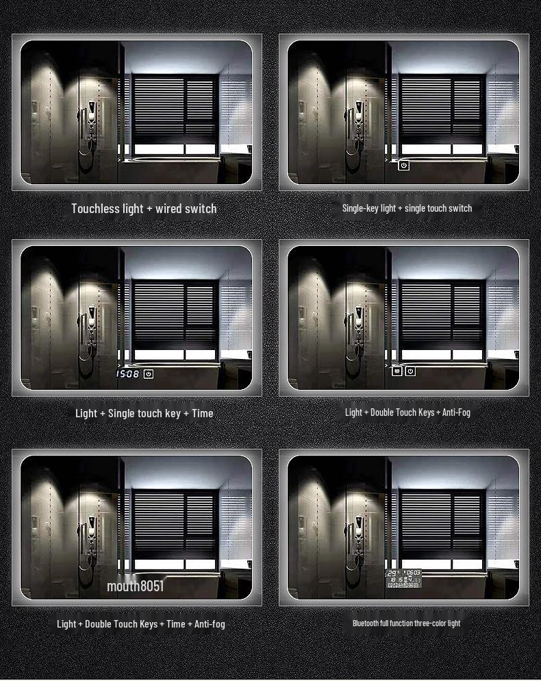 Modern Minimalist Multifunctional Smart Bathroom Mirror with Defogging and Light