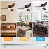 Ceiling Fans with Lights and Remote/APP Control Flush Mount Smart Fan Lights Dimmable 6 Speeds Timer for Living Room Bedroom