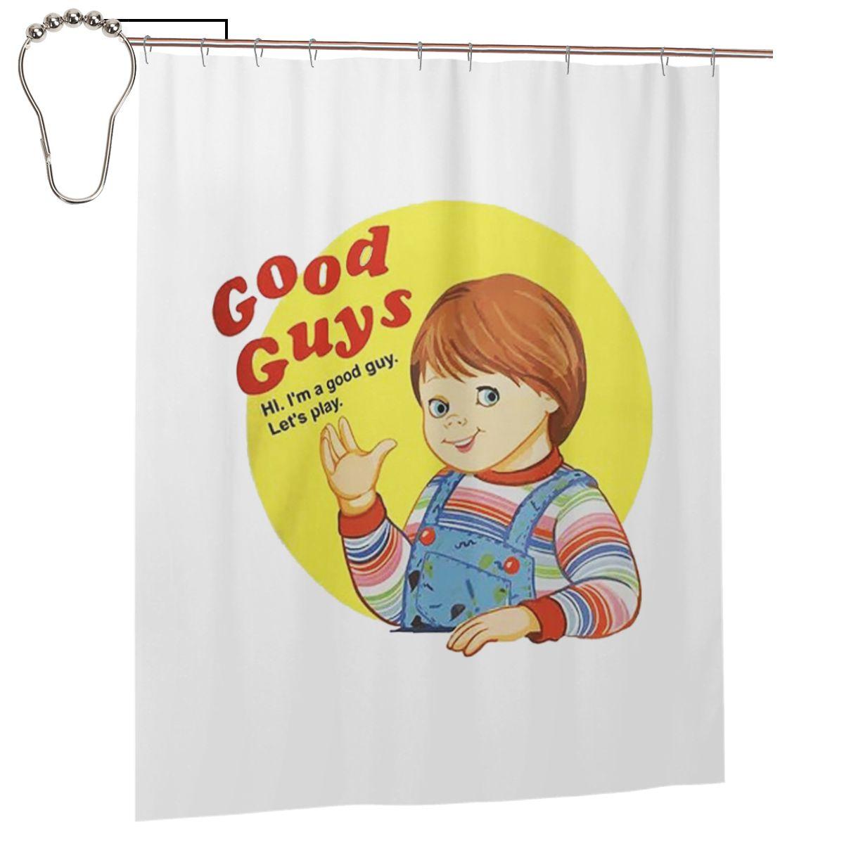 

Chucky Child S Play Good Guys Doll Shower Curtain Bathroom Polyester Waterproof Bath Curtains With Hooks W60H190(CM)-1 Pcs