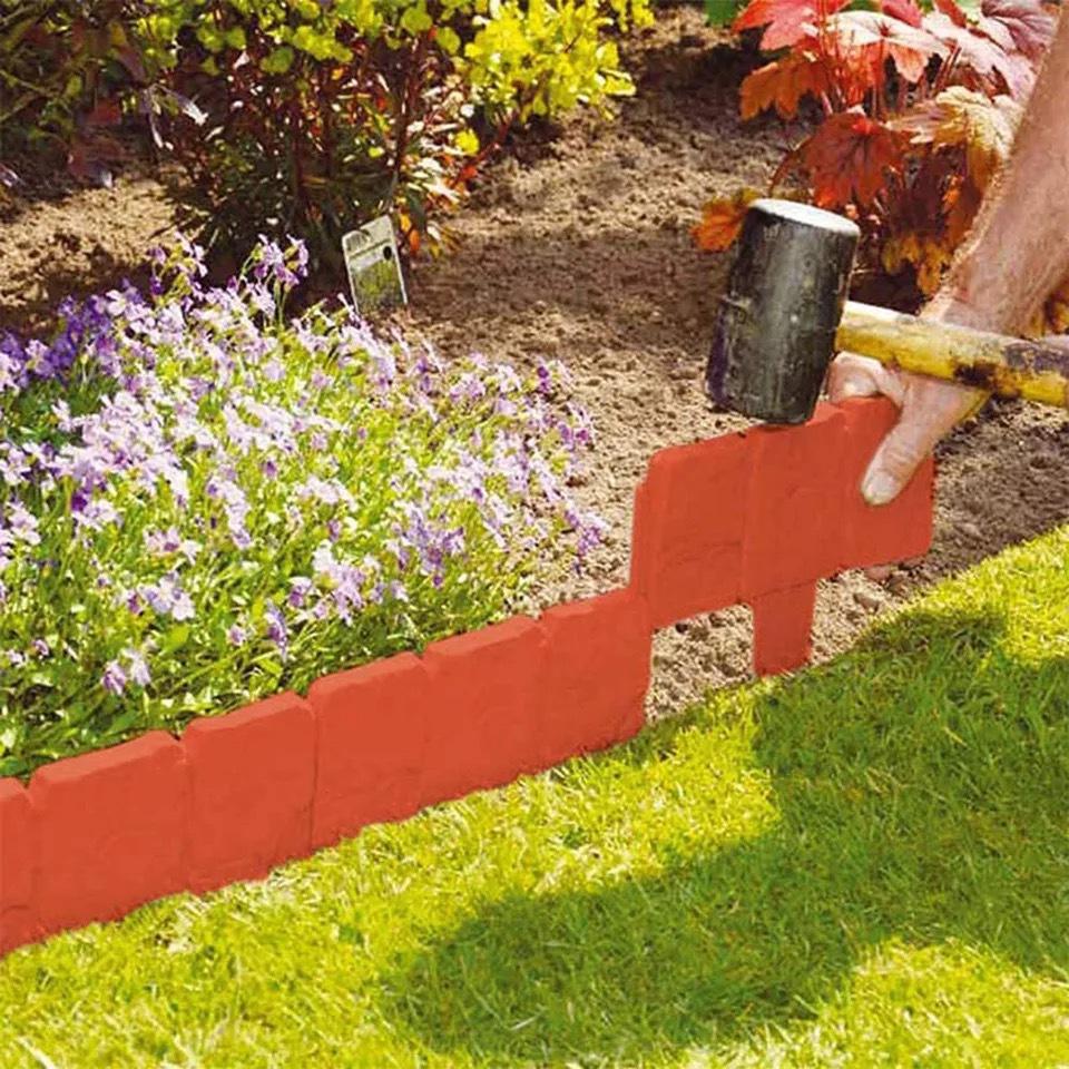 Imitation Stone PP Plastic Garden Fence for Lawns and Landscaping